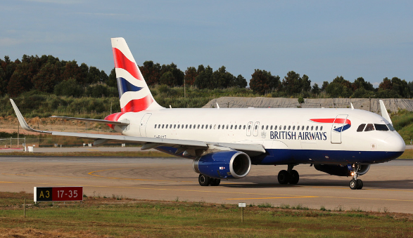 Airbus A320 da BA. Foto tirada por Alberto Guedes