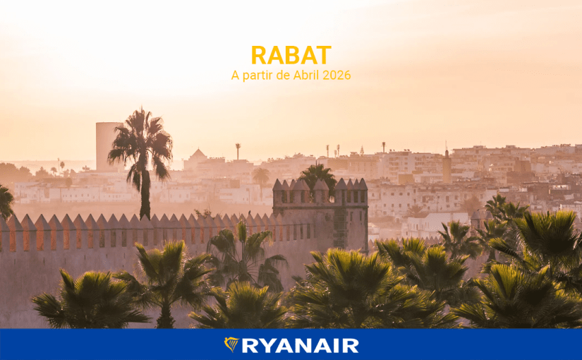 Ryanair lança voos para Rabat a partir de&nbsp;Abril